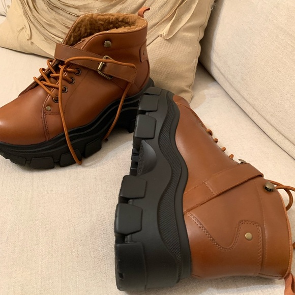 Jeffrey Campbell Accel Chunky Boots Faux Fur 8 - Picture 10 of 12